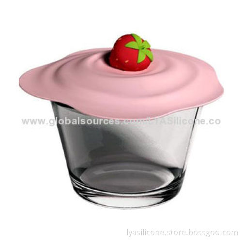 Food grade silicone decorative cup cover, OEM and ODM Designs welcomed